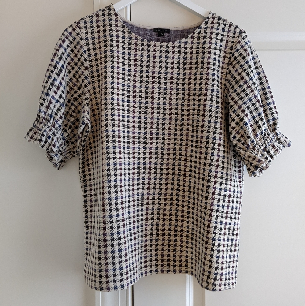Ann Taylor Plaid Blouse